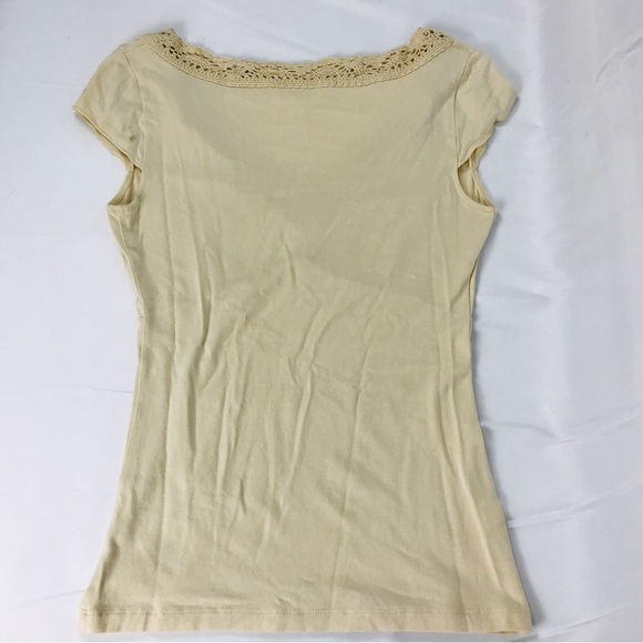LOFT Crochet Edge Milkmaid Top V-Neckline - Picture 4 of 4